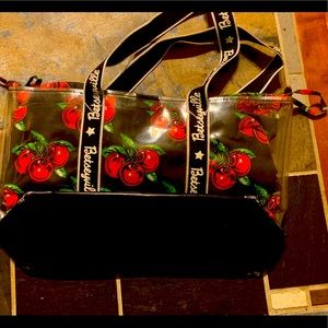 Betsey Johnson Betseyville cherry tote purse